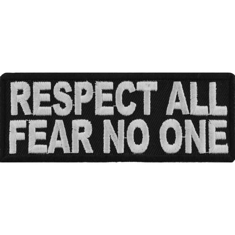 P1502 Respect All Fear No One Iron on Morale Patch Patches The Cheap Place