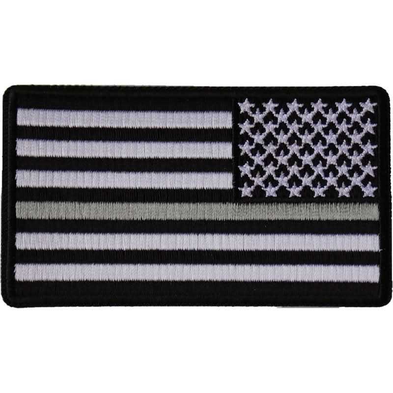 P6678 Reversed Silver Line Corrections Officer American Flag Patch Patches The Cheap Place