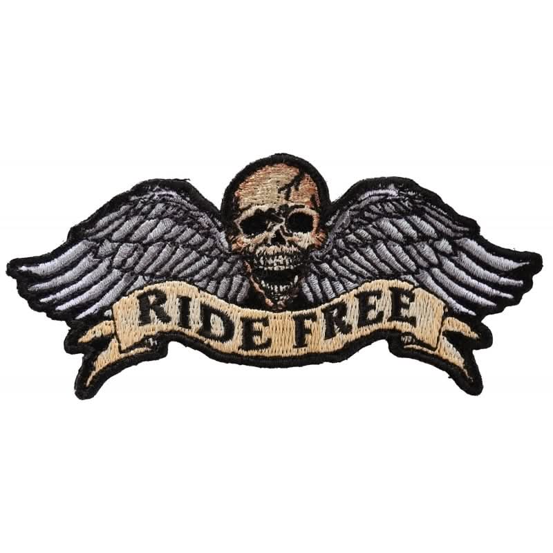 P3295 Ride Free Winged Skull Biker Patch Patches The Cheap Place