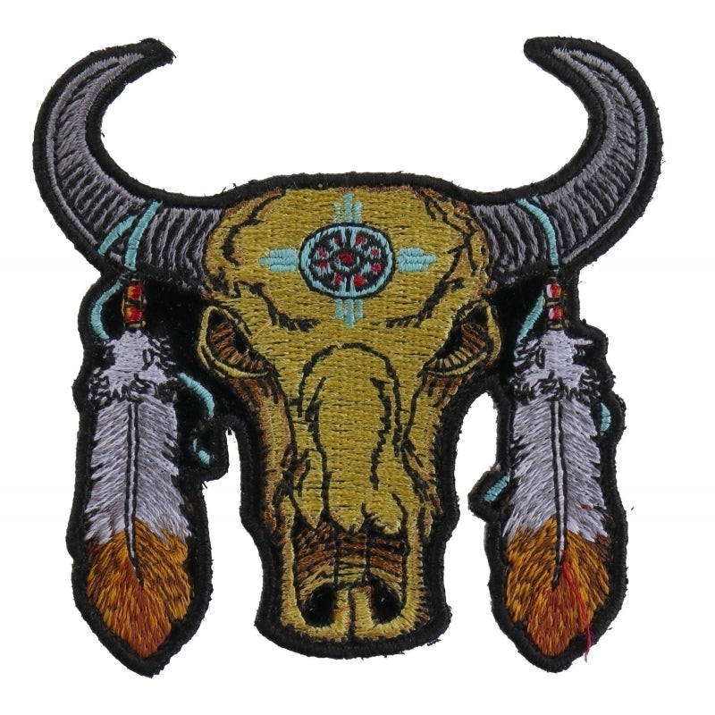 P3792 Small Buffalo Head Feathers Patch Patches The Cheap Place
