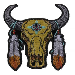 P3792 Small Buffalo Head Feathers Patch Patches The Cheap Place