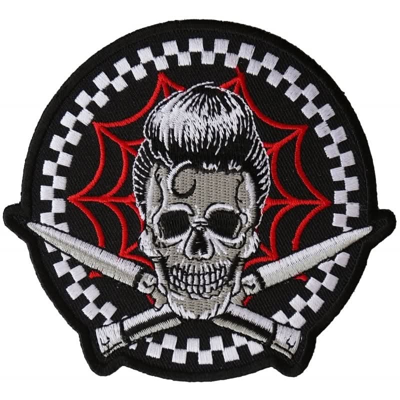 P6395 Switchblades Billy Skull Spider Web Patch Patches The Cheap Place