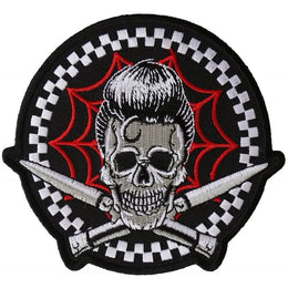 P6395 Switchblades Billy Skull Spider Web Patch Patches The Cheap Place