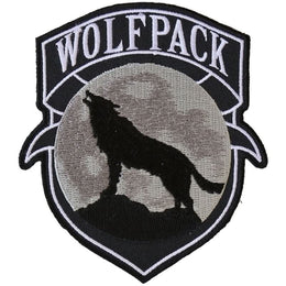 P6139 Wolfpack Patch Wolf Howling Moon Silhouette Patches The Cheap Place