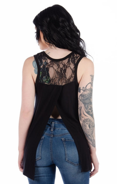 Women's Calavera Skull Lace Back Tank Top Women's Shirts Liberty Wear