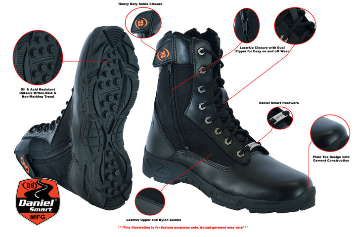 Trailstomp Men's  9" Black Motorcycle Boots