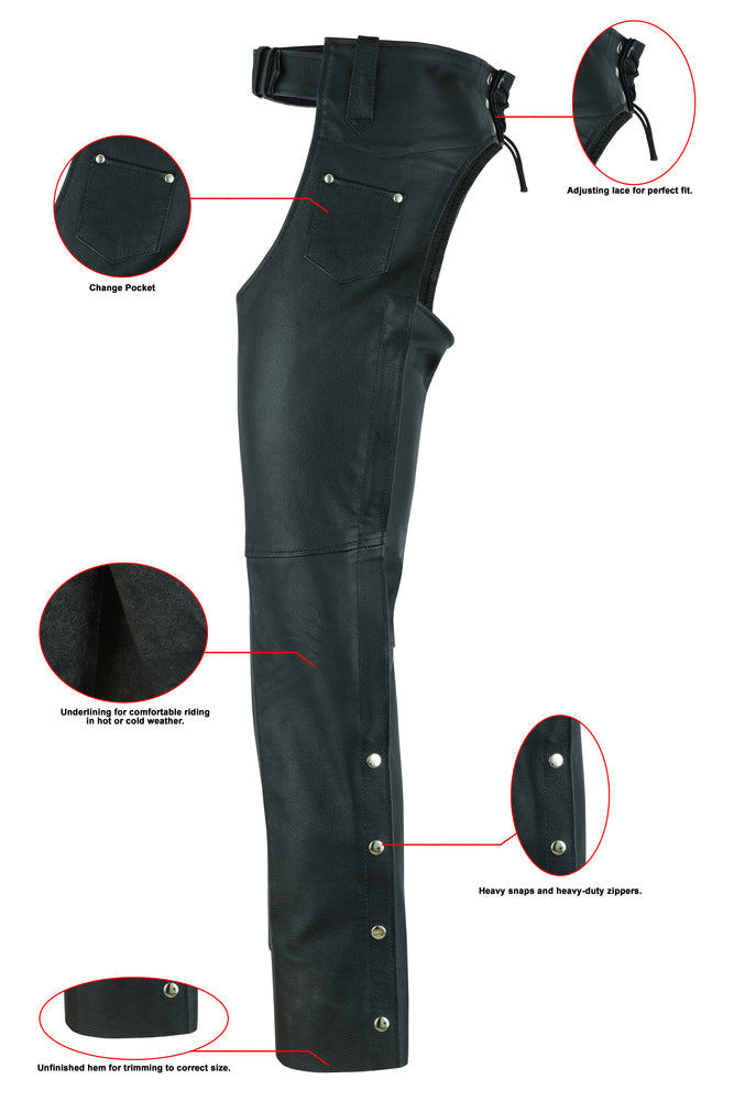 Unisex Basic Coin Pocket Leather Chaps