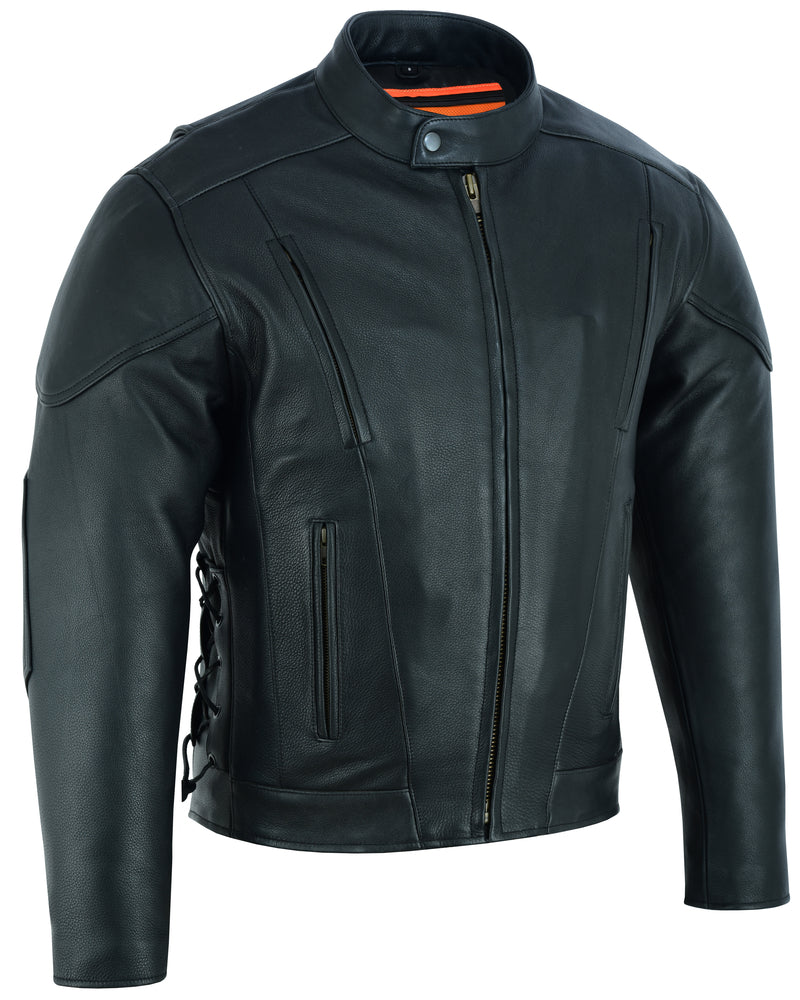 DS Men's Premium Vented Motorcycle Jacket – Side Laces