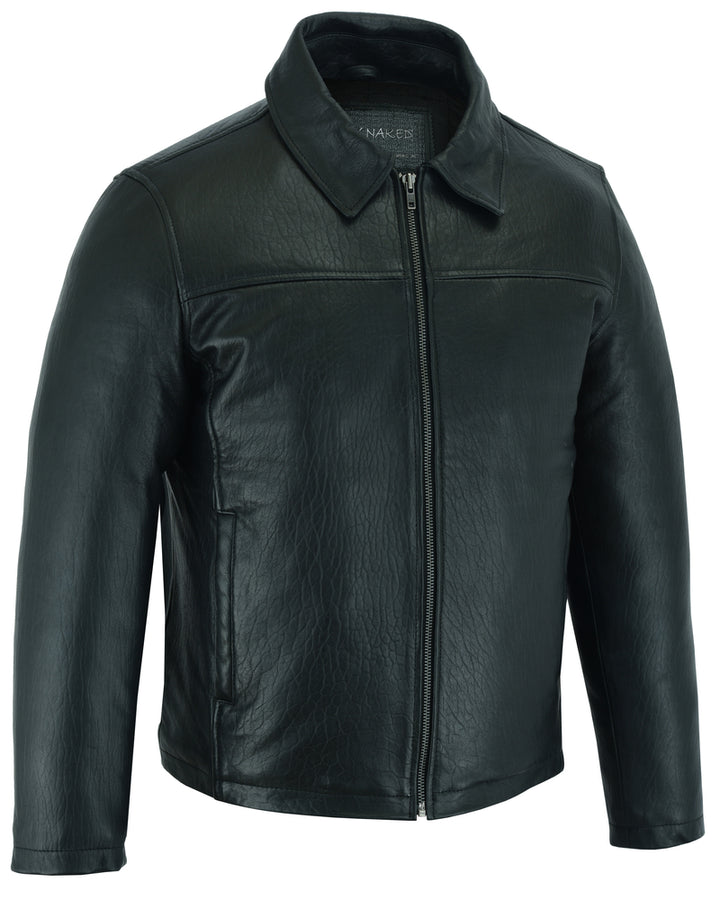 DS Men's Black Drum Dyed New Zealand Lambskin Jacket