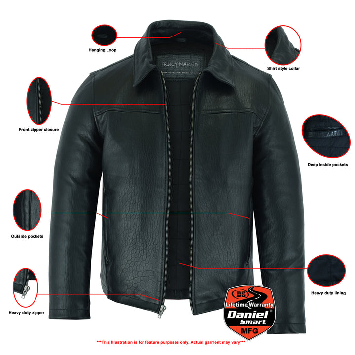 DS Men's Black Drum Dyed New Zealand Lambskin Jacket