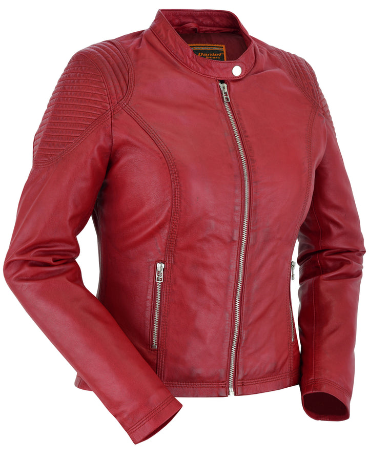 Scarlet Rider Cabernet Womens Red Leather Jacket