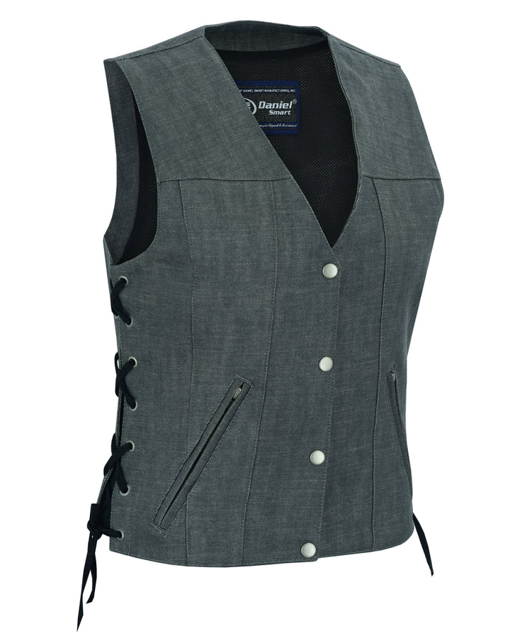 Storm Gray womens denim vest