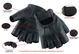 HunterTouch Men's leather Fingerless gloves Men's Fingerless Gloves Renegade Classics