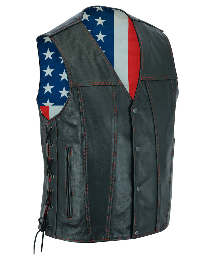 Tribute Men's Black Leather Motorcycle