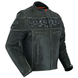 Draven Men's Leather Motorcycle Jacket Men's Leather Jackets Renegade Classics