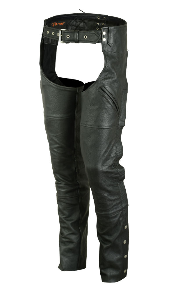 Unisex Economy Leather Chaps with Double Deep Pockets