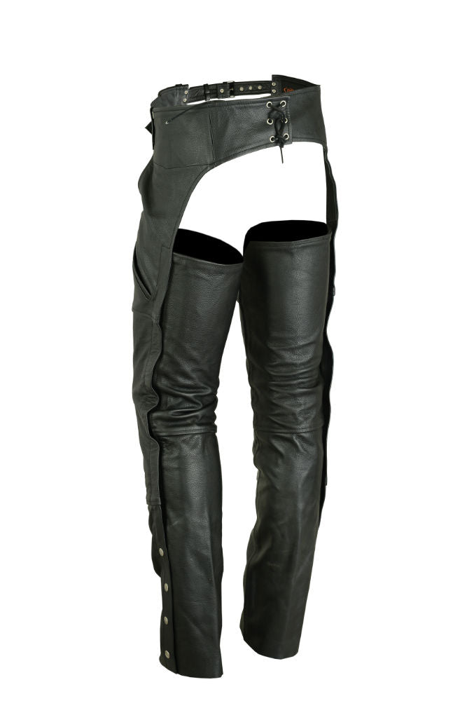 Unisex Economy Leather Chaps with Double Deep Pockets