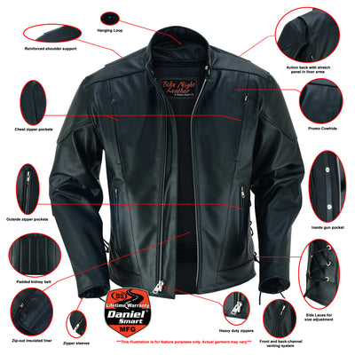 Star Knuckle Black Men’s Leather Motorcycle Jacket Men's Leather Jackets Renegade Classics