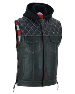 Highway Bound Men's Leather Biker Vest - Black Men's Leather Vests Renegade Classics