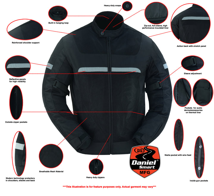 Pulse Racer Men's Black Mesh Jacket