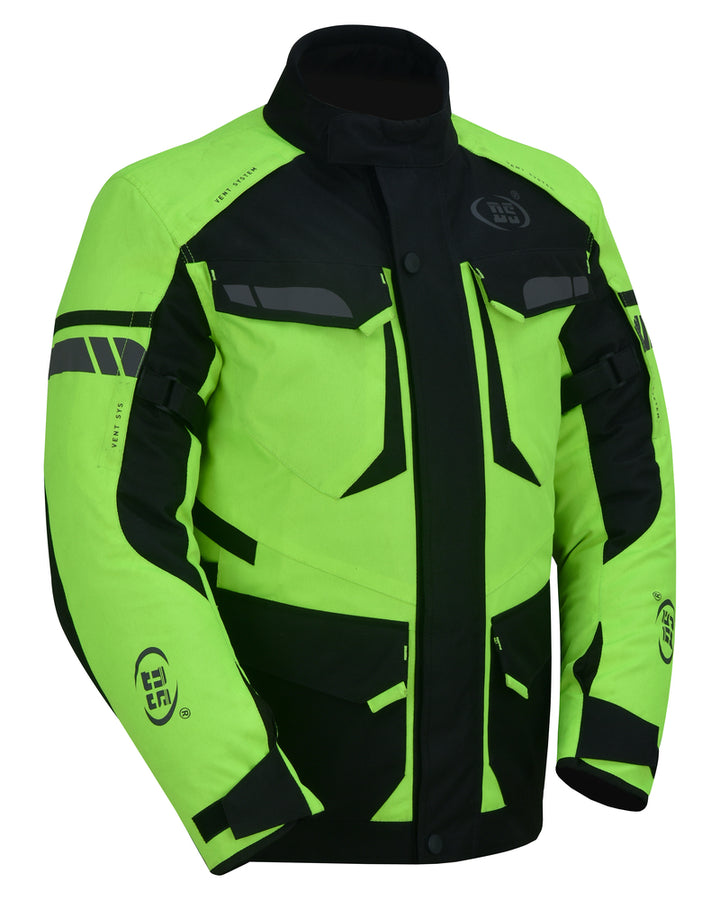 Prism  Hi-Vis Mens Textile Motorycyle Jacket