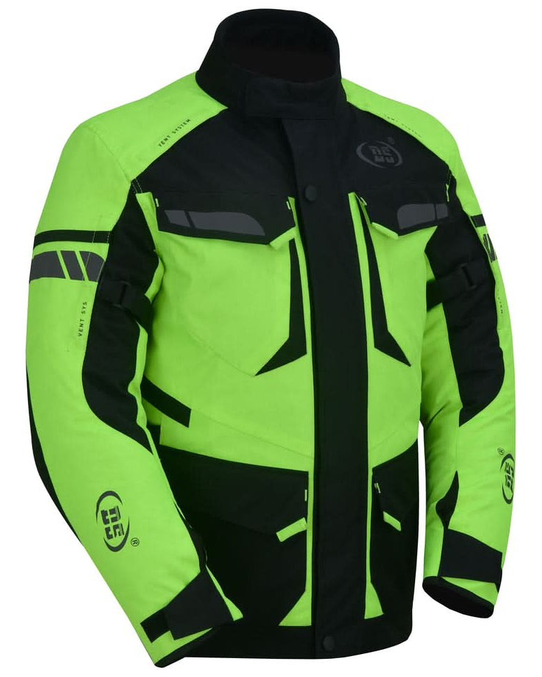 Prism Hi-Vis Mens Textile Motorycyle Jacket Men's Textile Jackets Renegade Classics