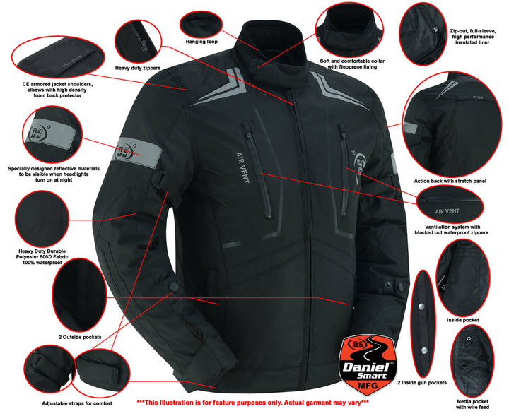 Blackwing Mens Textile Motorcycle Jacket  - Black