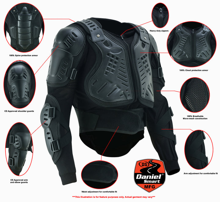 Motorcycle Full Protection Body Armor - Black