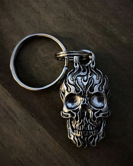 BBK-03 Flame Skull Keychain Wallet Chains/Key Leash Bravo Bells