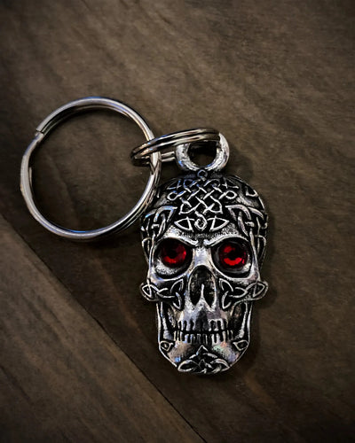 BBK-110 Celtic Skull Diamond Keychain Wallet Chains/Key Leash Bravo Bells