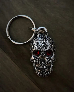 BBK-111 Flame Skull Diamond Keychain Wallet Chains/Key Leash Bravo Bells