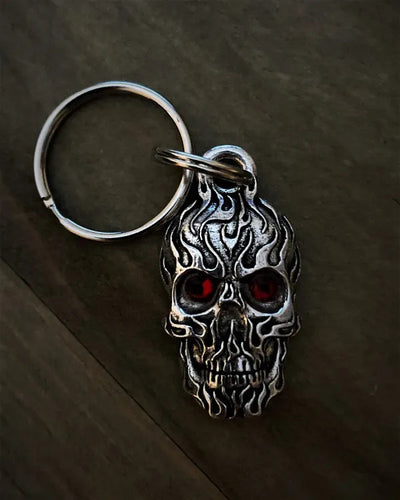 BBK-111 Flame Skull Diamond Keychain Wallet Chains/Key Leash Bravo Bells