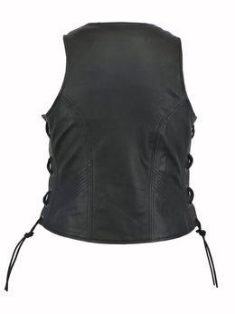 Everess Women's leather motorcycle vest Women's Leather Vests Renegade Classics