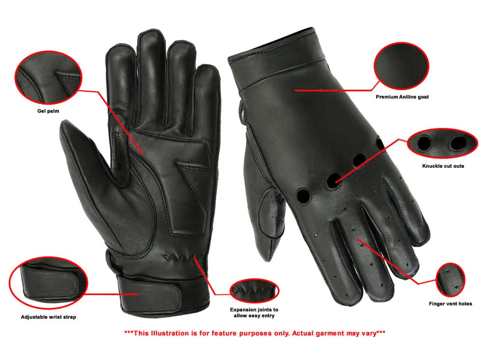Openroad Men's leather motorcycle gloves Men's Lightweight Gloves Renegade Classics