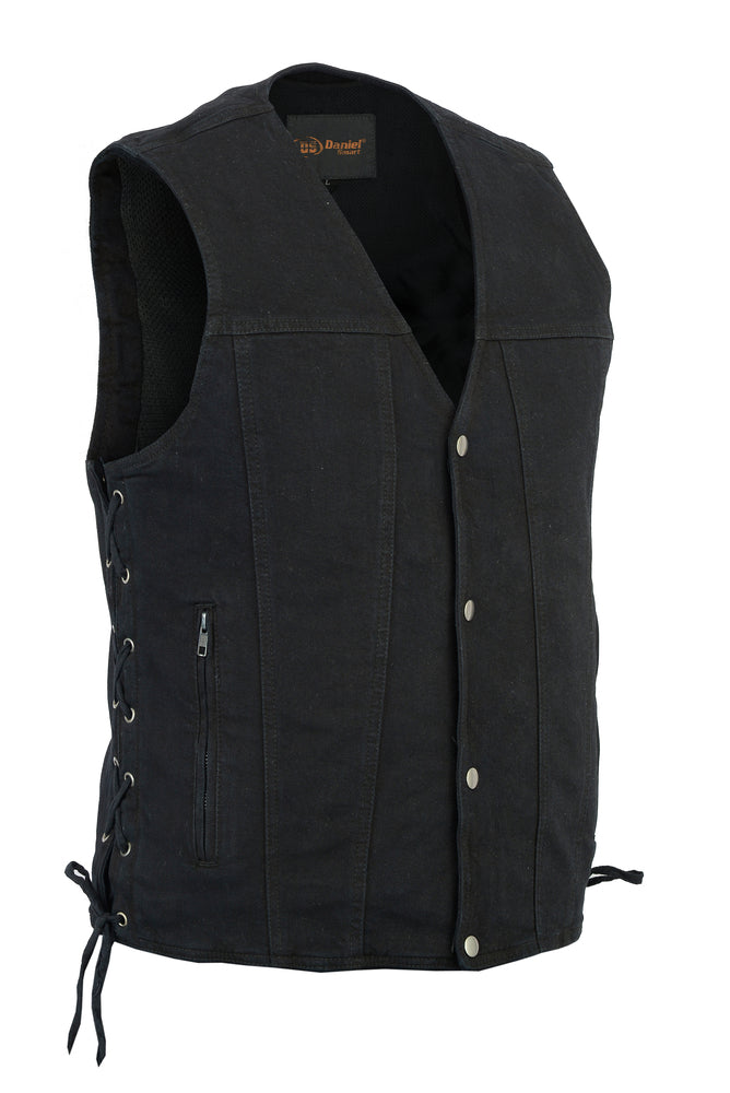 Outrider Men's Classic Black Denim Motorcycle  Vest