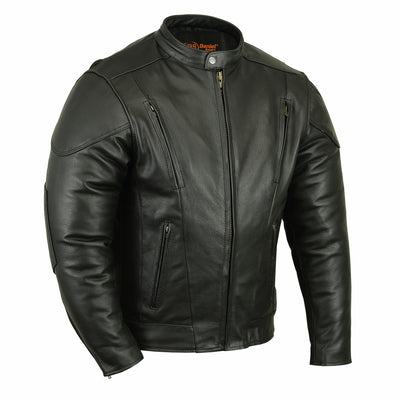 Blackout Men's Black Leather Motorcycle Jacket Men's Leather Jackets Renegade Classics