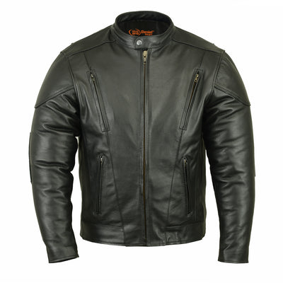 Blackout Men’s Black Leather Motorcycle Jacket Men's Leather Jackets Renegade Classics