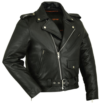 Jansen Men's Leather Motorcycle Jacket - Black Men's Leather Jackets Renegade Classics