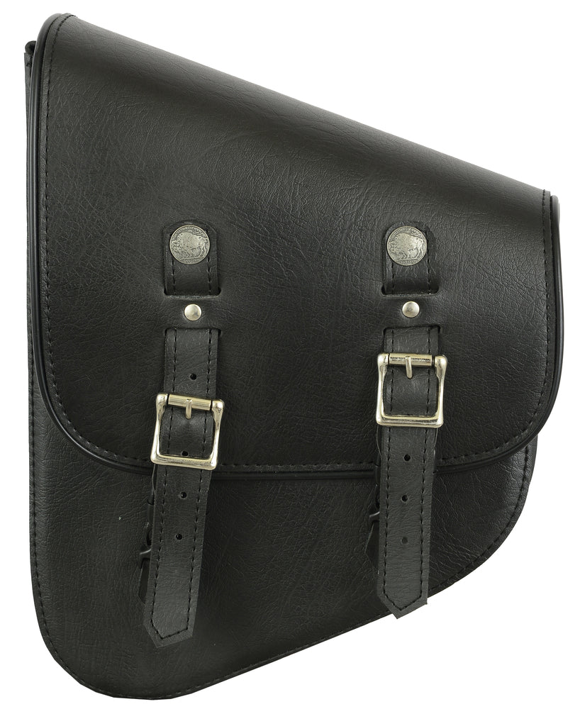 DS Left Side Premium Leather Swing Arm Bag W/ Buffalo Snaps Swingarm Bags Renegade Classics
