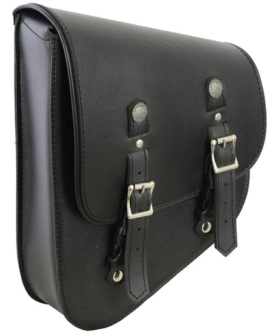DS Left Side Premium Leather Swing Arm Bag W/ Buffalo Snaps Swingarm Bags Renegade Classics