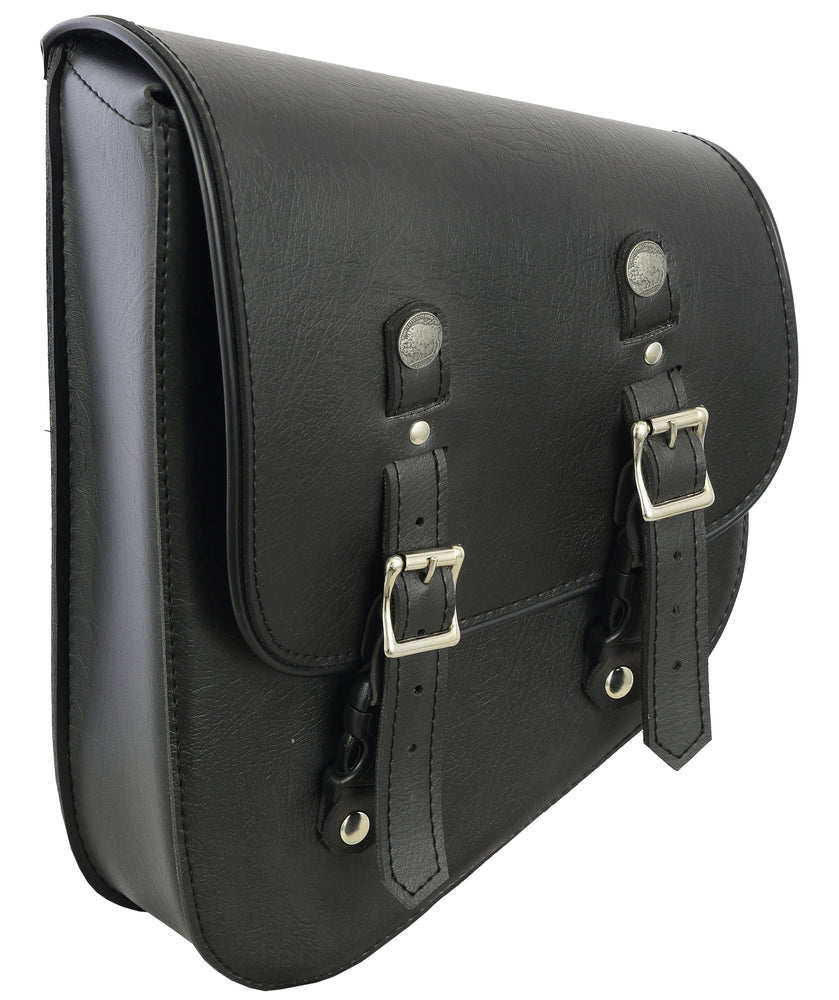 DS Left Side Synthetic Leather Swing Arm Bag W/ Buffalo Snaps Swingarm Bags Renegade Classics