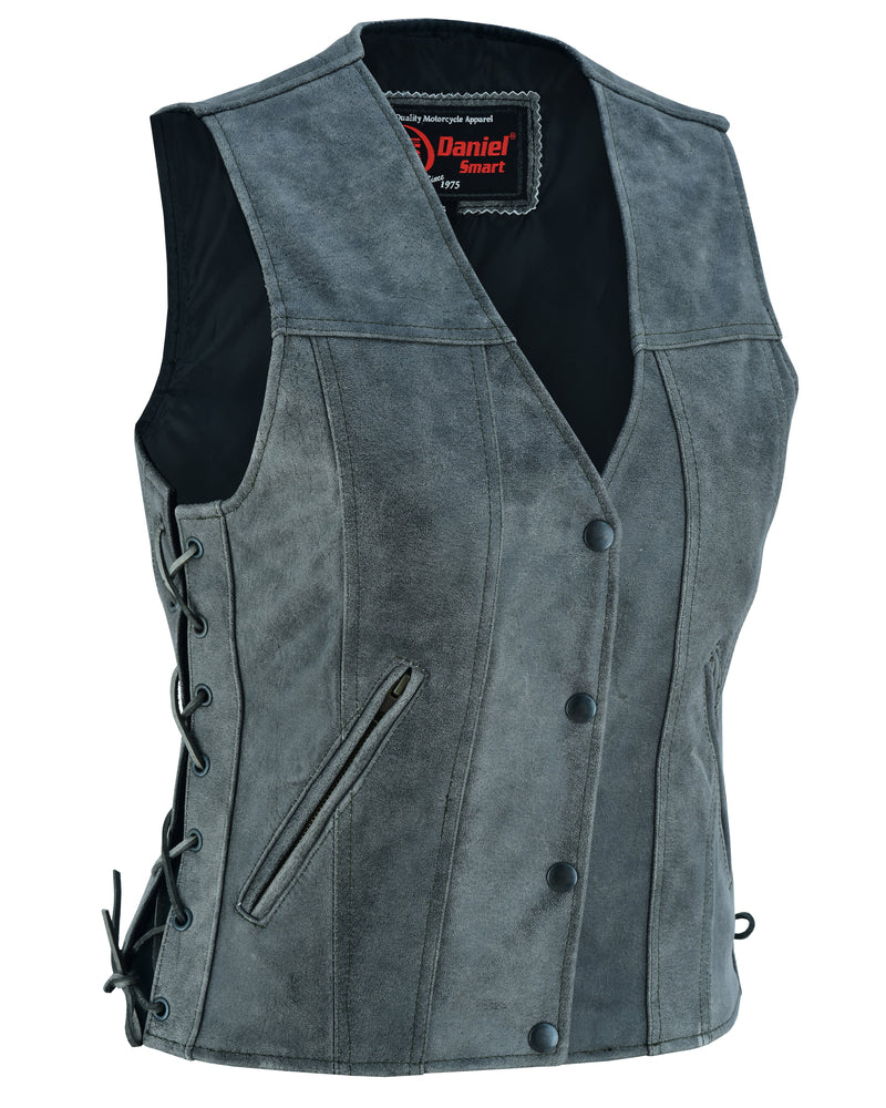 Delure Women's leather motorcycle vest Women's Leather Vests Renegade Classics
