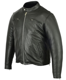Hoodex Men’s Black Sporty Cruiser Jacket Men's Leather Jackets Renegade Classics