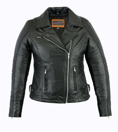 Pulse Glide Women's Black Leather Motorcycle Jacket Women's Leather Jackets Renegade Classics
