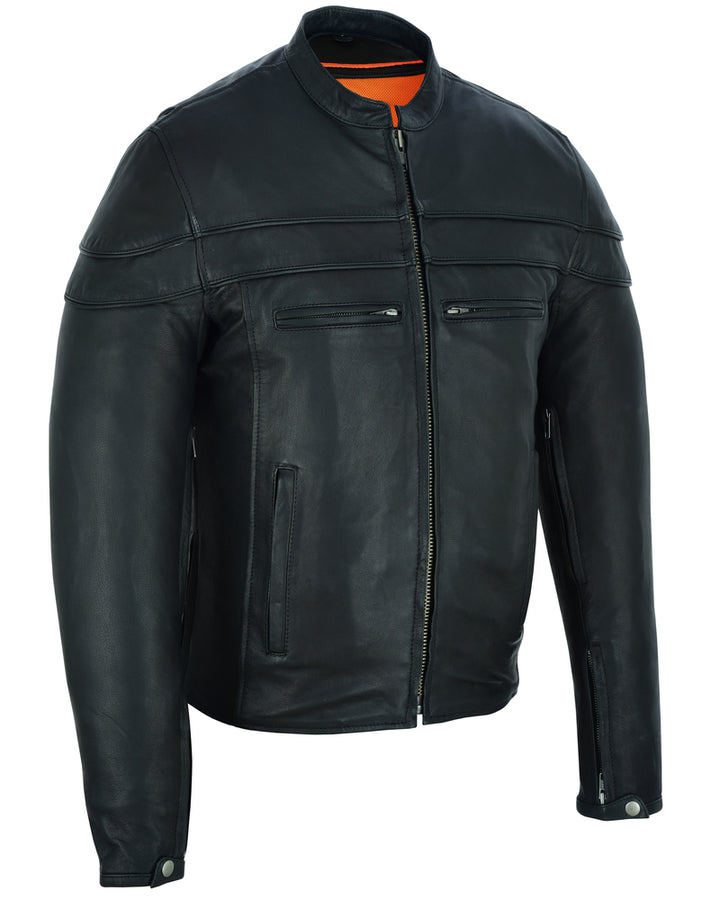 Havoc Men’s Tall Sporty Leather Scooter Jacket