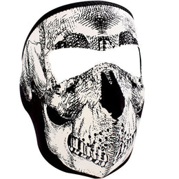 WNFM002 ZAN® Full Mask - Neoprene - Black and White Skull Face Full Face Masks ZAN Headgear