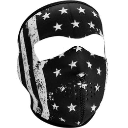 WNFM091 ZAN® Full Mask- Neoprene- Black and White Vintage Flag Full Face Masks ZAN Headgear