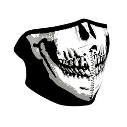 WNFM002HG ZAN® Half Mask- Neoprene- Skull Face- Glow in the Dark Half Face Masks ZAN Headgear