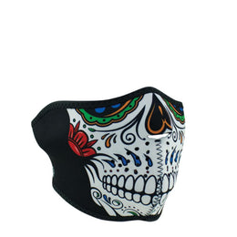 WNFM413H ZAN® Half Mask- Neoprene- Muerte Skull Half Face Masks ZAN Headgear