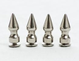 J153 Chrome 1 1/8" Spikes- 4 per Pack Spikes/ Beads Warhawk Customs
